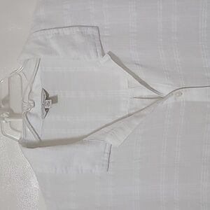 LUCKY BRAND Women's White Casual Button Down Short Sleeve Shirt - Size Medium
